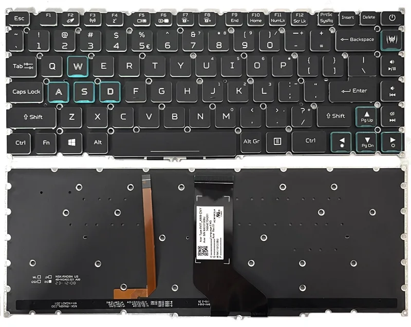 Bàn phím Dùng cho Acer Predator Triton 500,PT515-51,PT515-52 (Có Đèn) Cable lớn