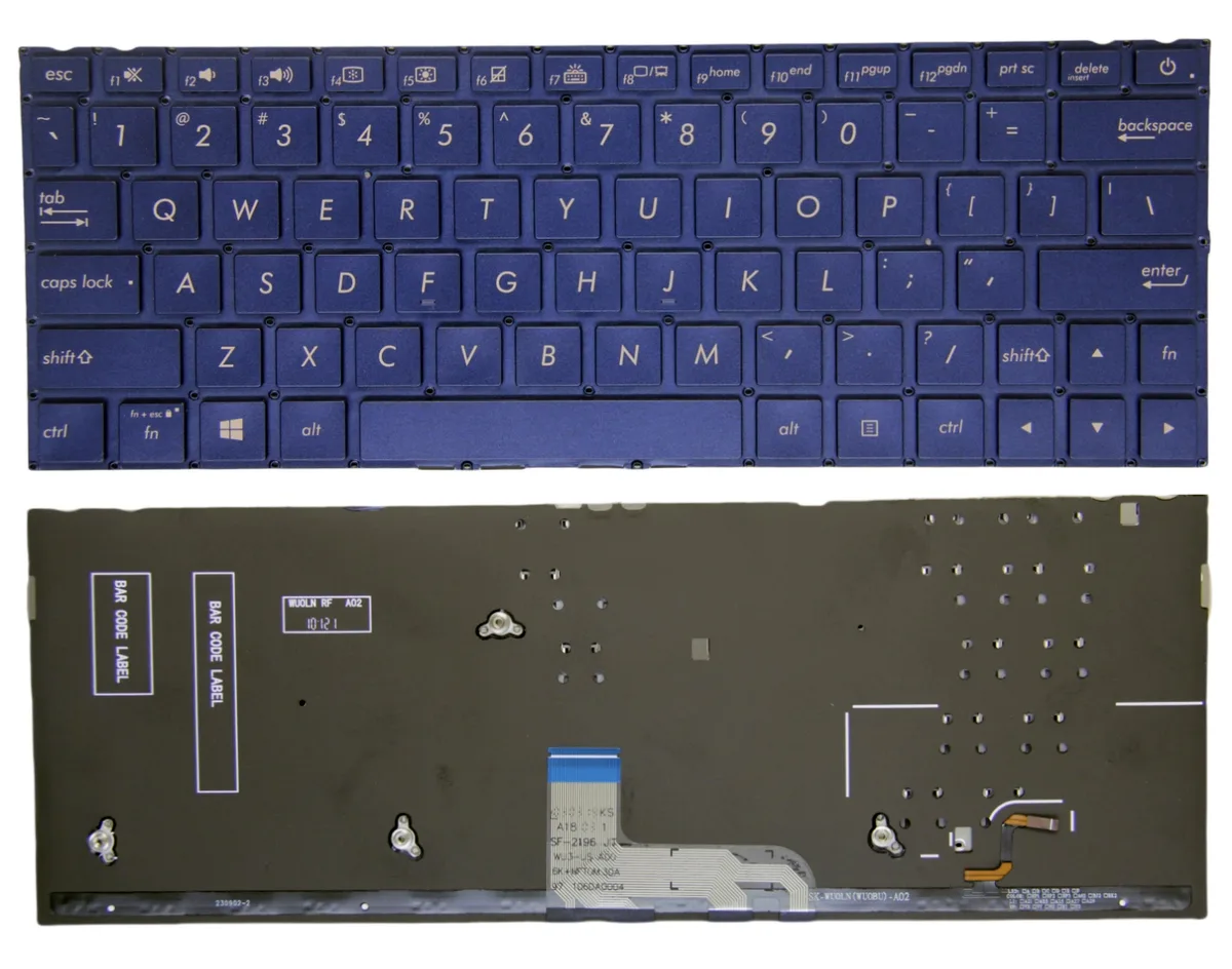 Bàn phím Dùng cho Asus UX333F,UX333FA,UX333FN (Màu Xanh Đen) Có Đèn + Nguyên Bệ