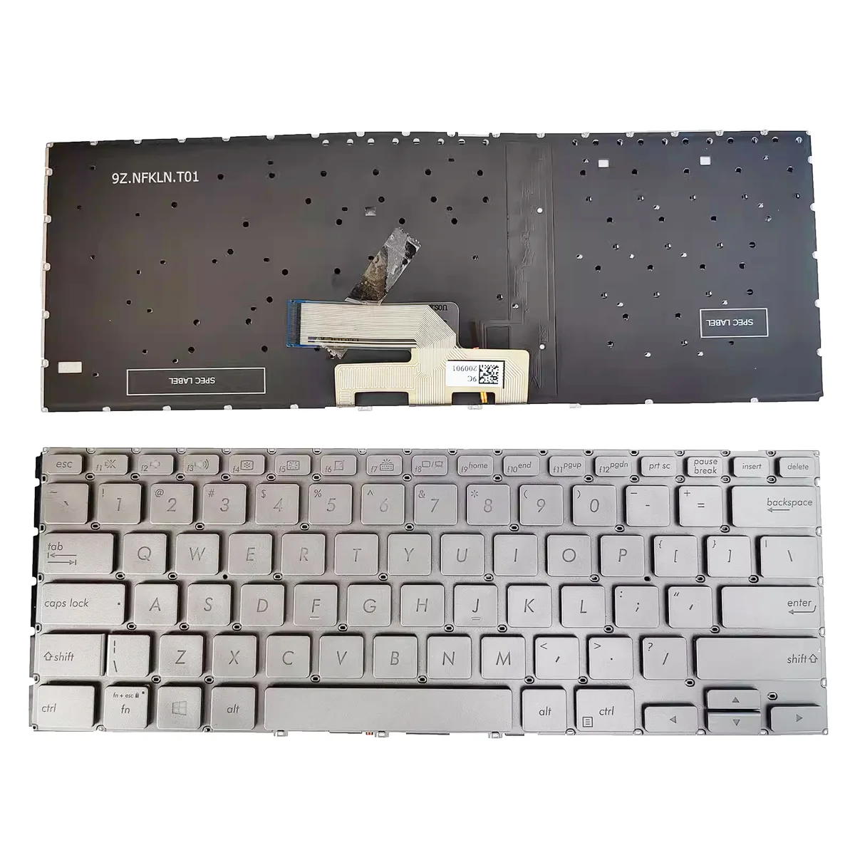 Bàn phím Dùng cho Asus UX462,UX462D,UX462DA,UX462FA,UM462,UM462DA (Màu bạc) Có đèn