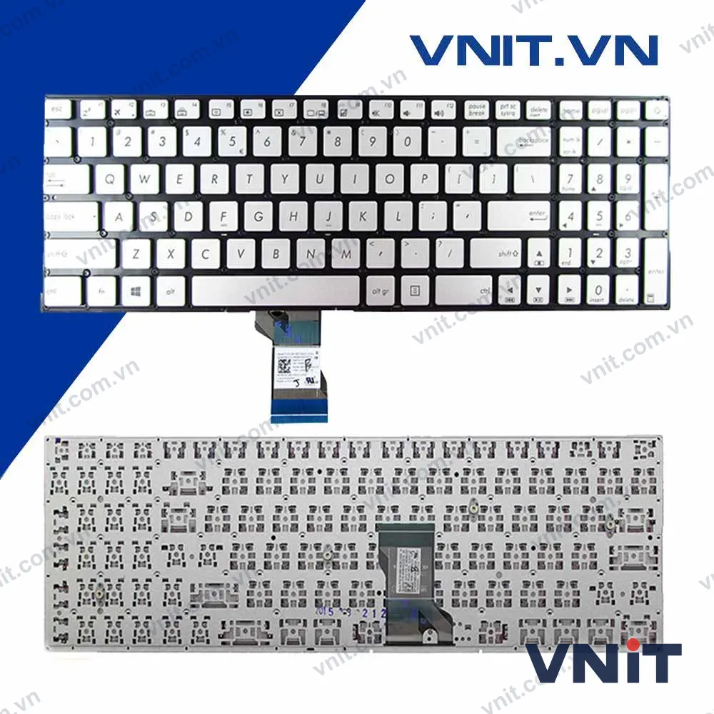 Bàn phím Asus UX501, UX52, G501, N541L, Q501, Q502 Màu Bạc Có nút nguồn Có đèn