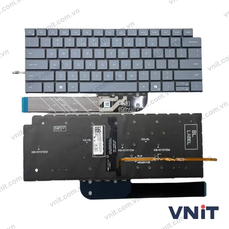 Bàn phím Dùng cho Dell Inspiron 5440,5445,7441,7445,7640,7645,P132F,P133F,P185G (Màu Xám) Có đèn
