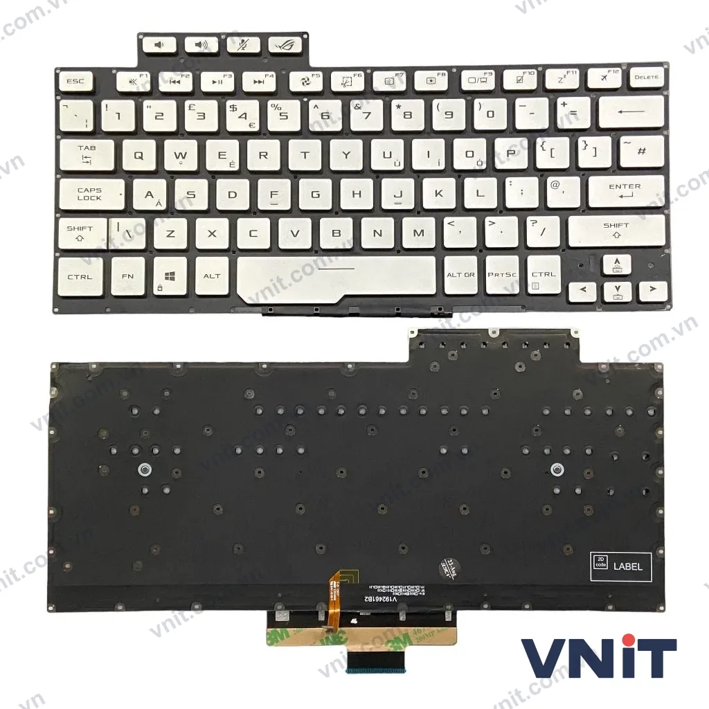 Bàn phím Dùng cho Asus GA401,GA401QM,GA401IV,GA401IU (Màu Bạc) Có đèn