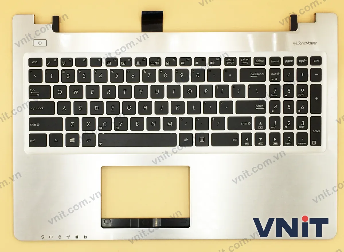 Bàn phím kèm bệ (palmrest) Laptop Asus K56, K56C, K56CA, K56CM, S56, A56C, , 90R-NUH1K1080Y (Màu bạc)