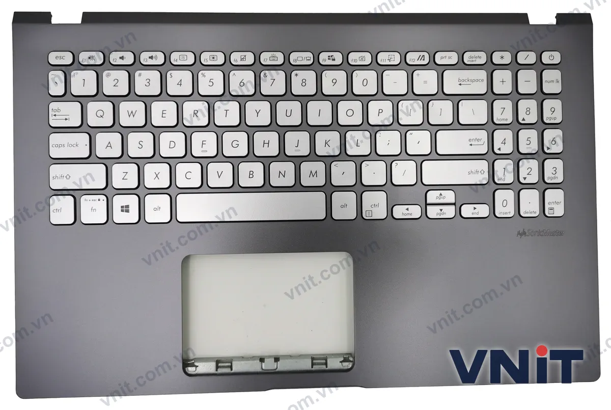 Bàn phím kèm bệ (palmrest) Laptop Asus X509, X509F, X509D, K509F, K509U, X509U (Có đèn nền) (Màu bạc)
