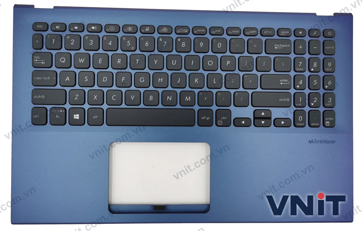 Bàn phím kèm bệ (palmrest) Laptop Asus X512 Y5100U M5050D V5000F V5000J (Có đèn nền) (Màu xanh)