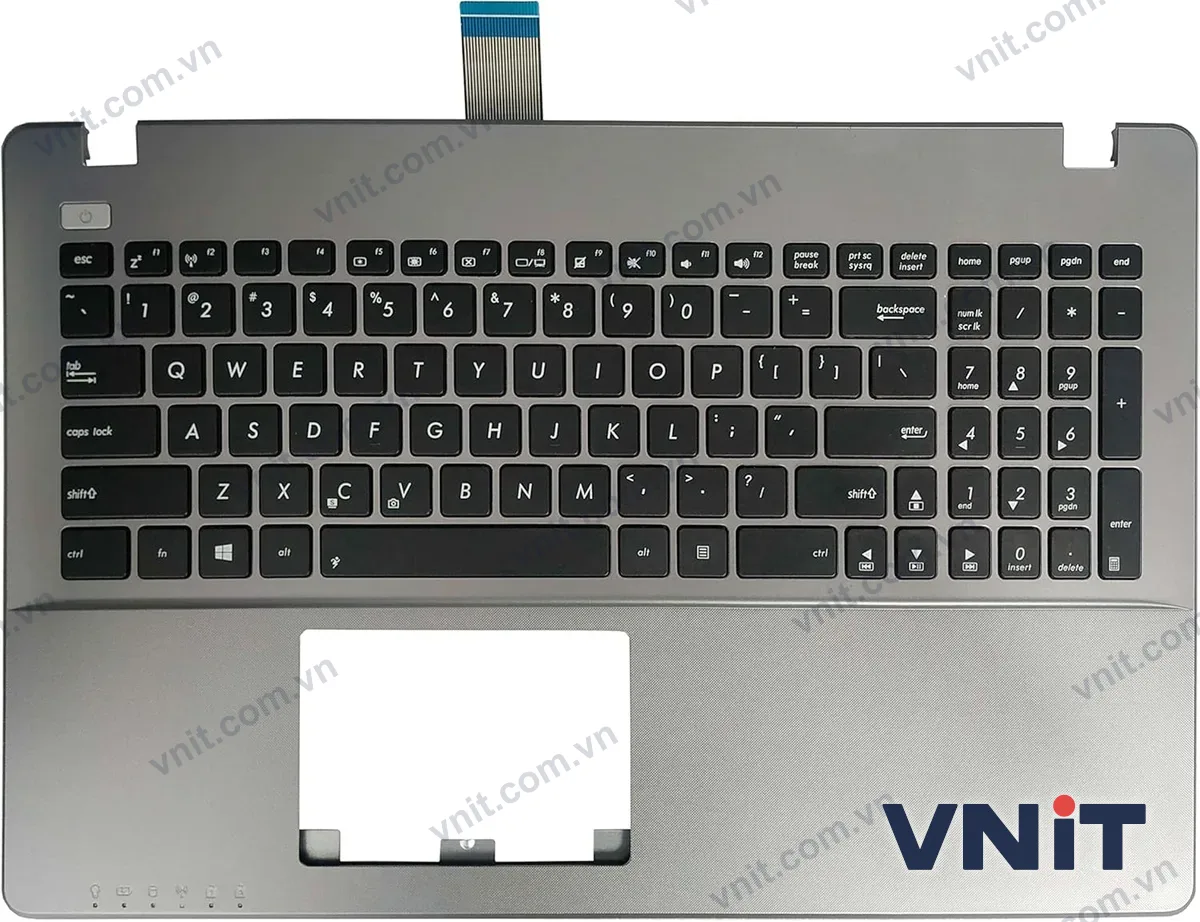 Bàn phím kèm bệ (palmrest) Laptop Asus X550, Y581, F550, A550, R510, R513, R505, K550, X552, F552 (Màu bạc)