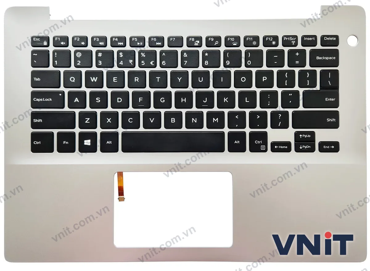 Bàn phím kèm bệ (palmrest) Laptop Dell Inspiron 14-5000, Inspiron 14 5480, Inspiron 14 5485, Inspiron 14 5488 (Có đèn nền) (Màu bạc)