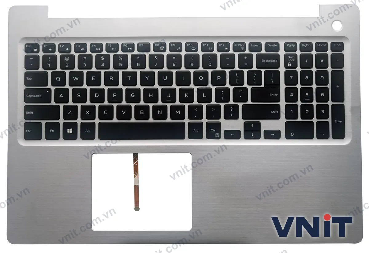 Bàn phím kèm bệ (palmrest) Laptop Dell Inspiron 15-5000, Inspiron 155575, Inspiron 155570, 0MR2KH, 08D7T9 (Có đèn nền) (Màu bạc)