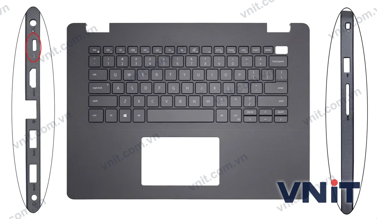 Bàn phím kèm bệ (palmrest) Laptop Dell Vostro V3400, V3401, V3405 (Có đèn nền) (Màu đen)