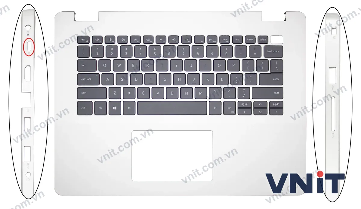 Bàn phím kèm bệ (palmrest) Laptop Dell Vostro V3400, V3401, V3405 (Có đèn nền) (Màu vàng)
