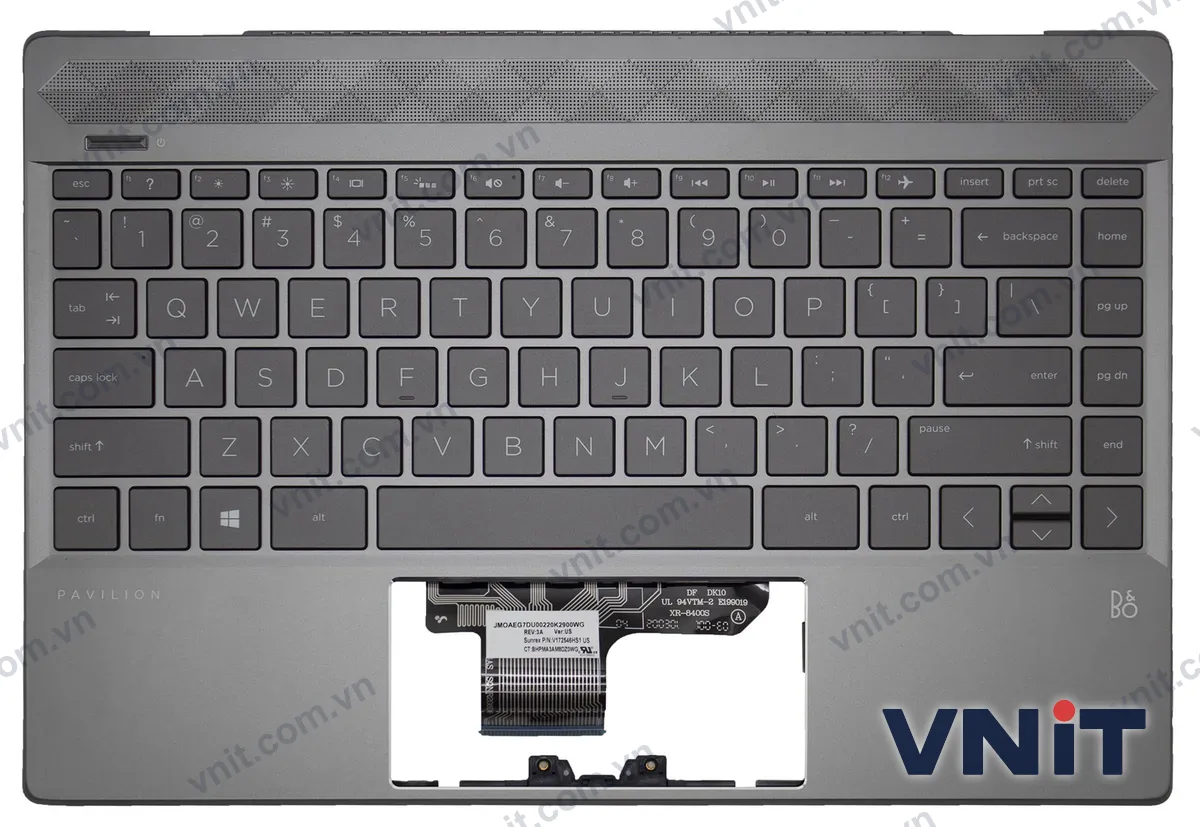 Bàn phím kèm bệ (palmrest) Laptop HP 13-AN, TPN-Q214, G7D, L37531-001 (Có đèn nền) (Màu xám)