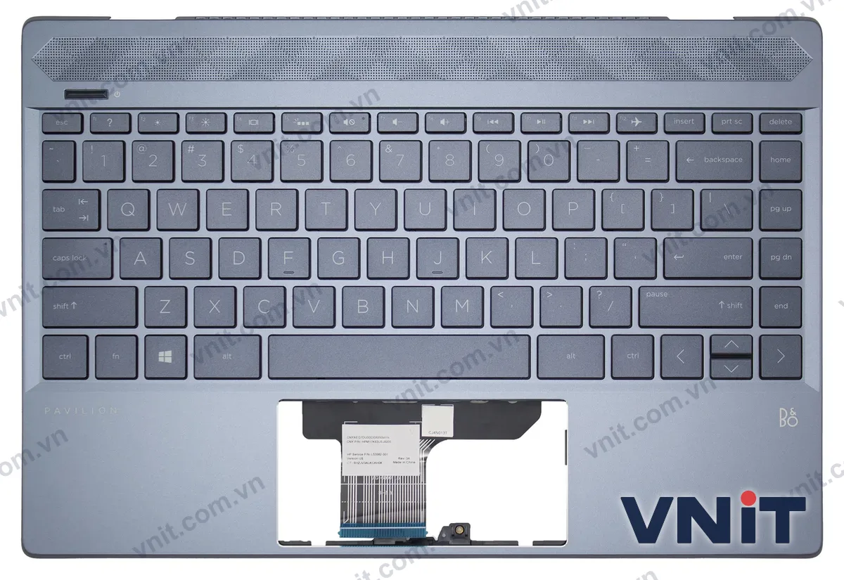 Bàn phím kèm bệ (palmrest) Laptop HP 13-AN, TPN-Q214, G7D, L37531-001 (Có đèn nền) (Màu xanh)