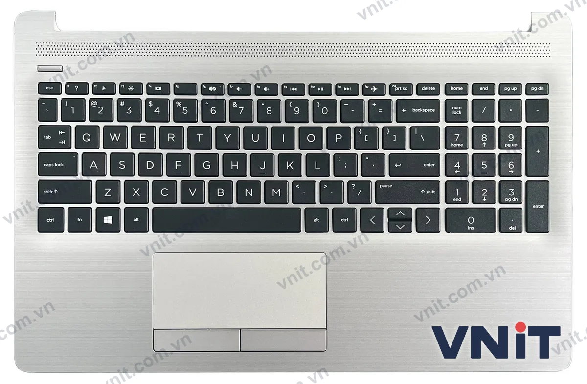 Bàn phím kèm bệ (palmrest) Laptop HP 15-DA, 15-DB, 15S-DR, TPN-C135, TPN-C136, 250 G7, Brushed (Màu bạc)