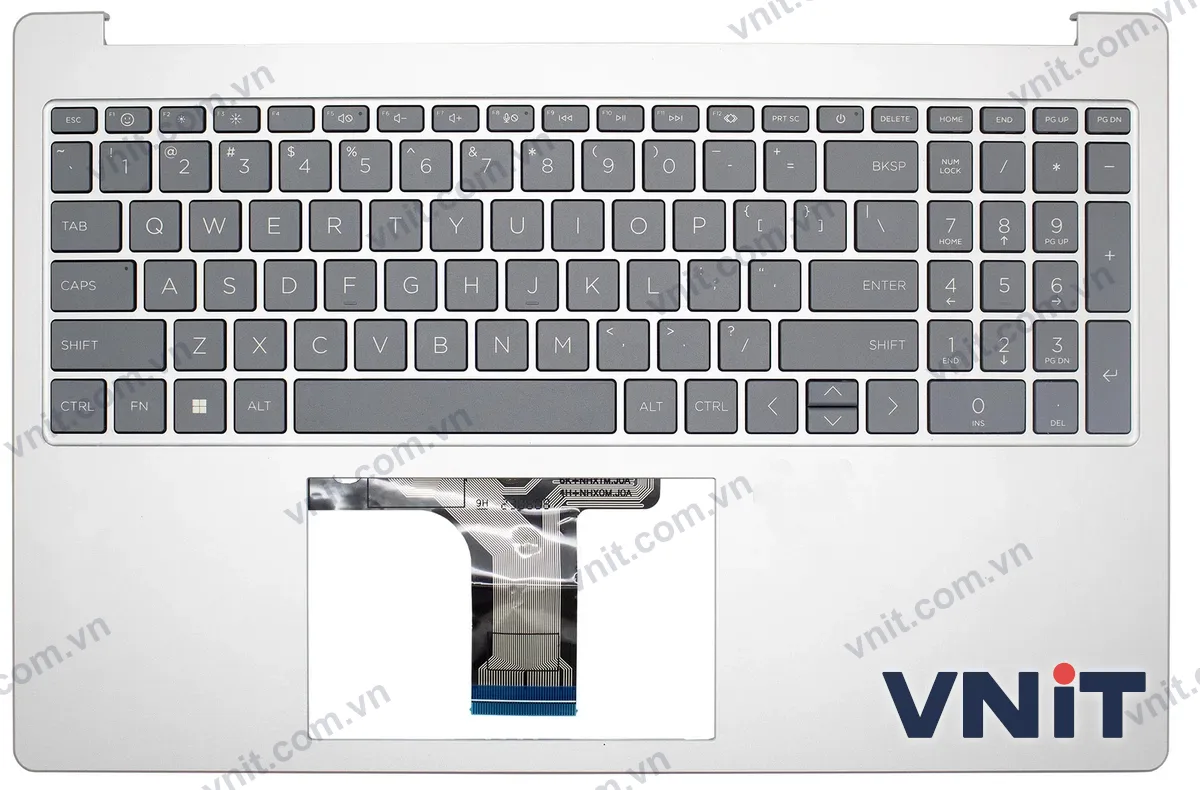 Bàn phím kèm bệ (palmrest) Laptop HP 15-FC, 15-FD, TPN-Q286, TPN-Q287, N36752-001, double fan (Màu bạc)