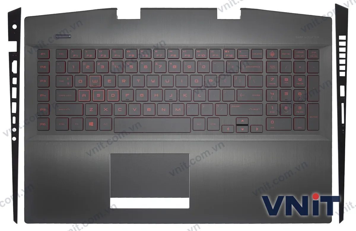 Bàn phím kèm bệ (palmrest) Laptop HP 17-CB, TPN-C144, L61636-001 (Có đèn nền) (Màu đỏ)