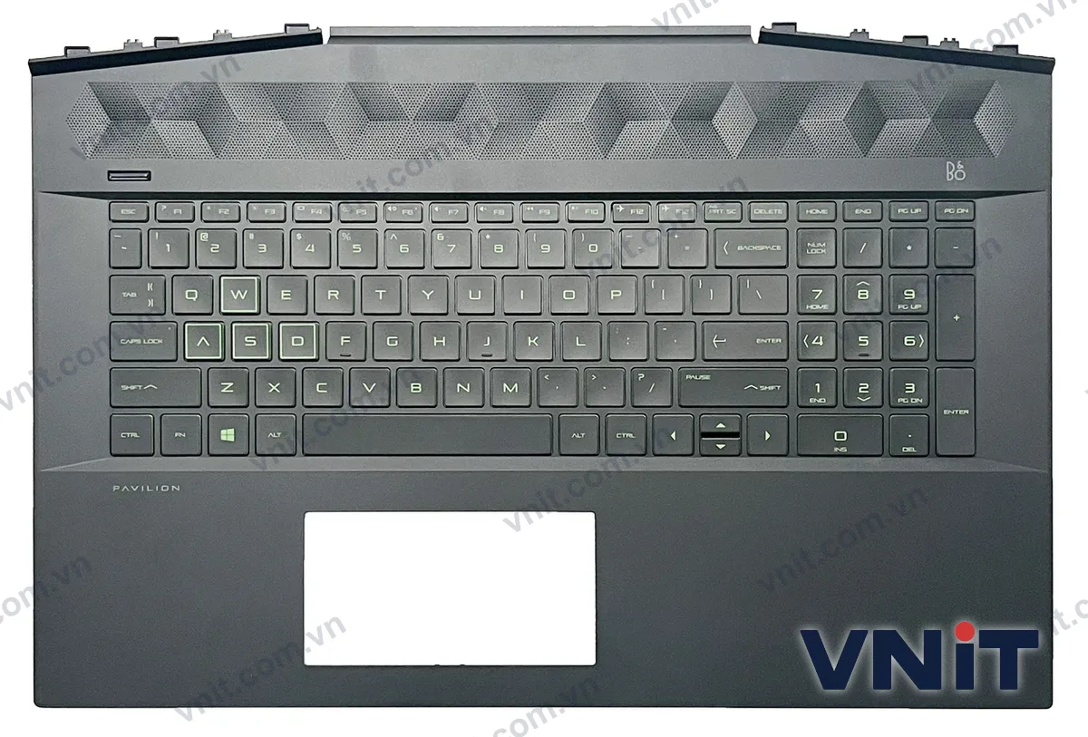Bàn phím kèm bệ (palmrest) Laptop HP 17-CD, TPN-C142 (Có đèn nền) (Màu xanh lá)