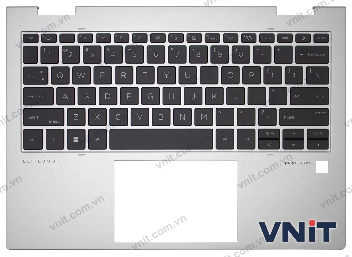 Bàn phím kèm bệ (palmrest) Laptop HP EliteBook X360 830 G11, 835 G11 (Có đèn nền) (Màu bạc)