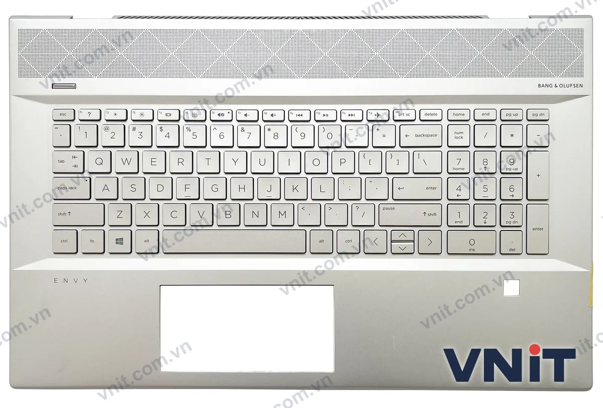 Bàn phím kèm bệ (palmrest) Laptop HP ENVY 17-CE, TPN-W145 (Có đèn nền) (Màu bạc)