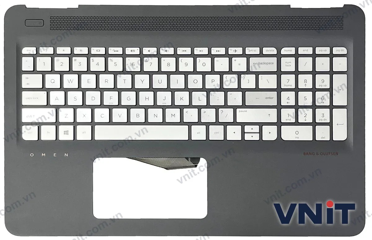 Bàn phím kèm bệ (palmrest) Laptop HP omen 15-AX, 15-BC, 15-DP, TPN-Q173 (Có đèn nền) (Màu bạc)