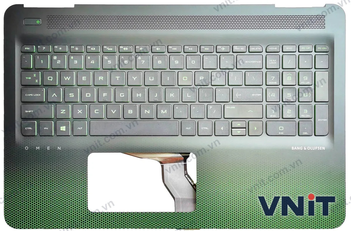Bàn phím kèm bệ (palmrest) Laptop HP omen 15-AX, 15-BC, 15-DP, TPN-Q173, deep (Có đèn nền) (Màu xanh lá)