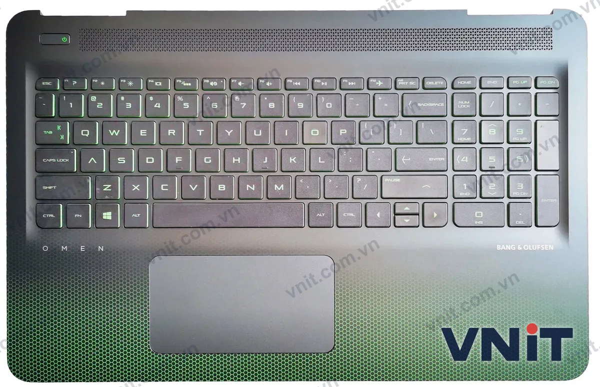 Bàn phím kèm bệ (palmrest) Laptop HP omen 15-AX, 15-BC, 15-DP, TPN-Q173, deep touchpad (Có đèn nền) (Màu xanh lá)