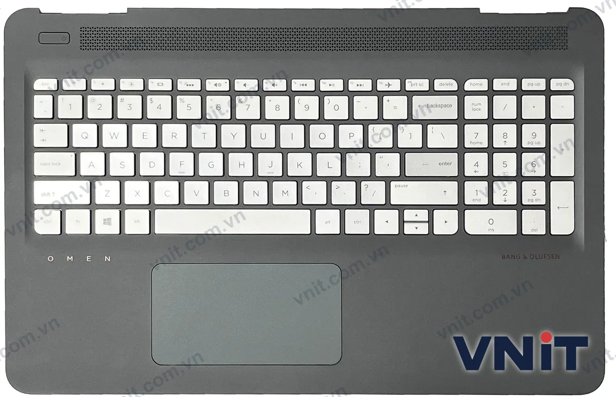 Bàn phím kèm bệ (palmrest) Laptop HP omen 15-AX, 15-BC, 15-DP, TPN-Q173, touchpad (Có đèn nền) (Màu bạc)