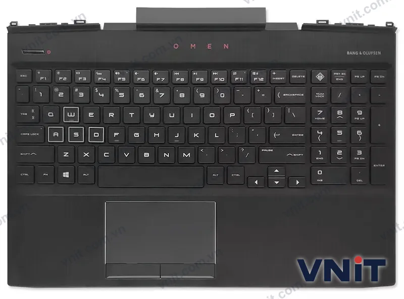Bàn phím kèm bệ (palmrest) Laptop HP omen 15-DC, 15t-DC, TPN-Q211, 15-DC0010NR, 15-DC0011NW, 7-color (Có đèn nền) (Màu đen)