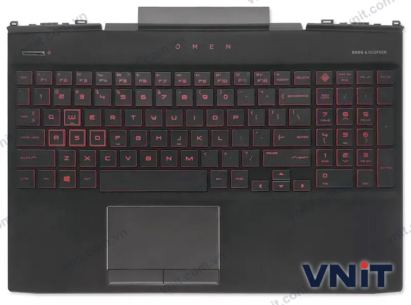 Bàn phím kèm bệ (palmrest) Laptop HP omen 15-DC, 15t-DC, TPN-Q211, 15-DC0010NR, 15-DC0011NW (Có đèn nền) (Màu đỏ)