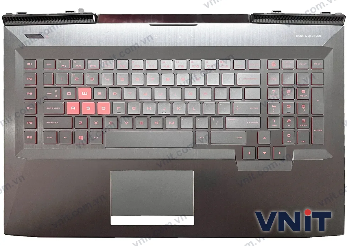 Bàn phím kèm bệ (palmrest) Laptop HP omen 17-AN, TPN-Q195, small power port (Có đèn nền) (Màu đỏ)