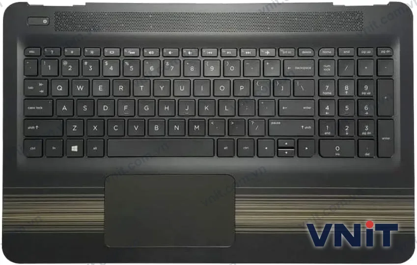 Bàn phím kèm bệ (palmrest) Laptop HP Pavilion 15-AU, 15-AW, 15T-AU, 15-AU000, 15-AU100, 15-AW000, 15-AW100, touchpad (Có đèn nền) (Màu vàng)