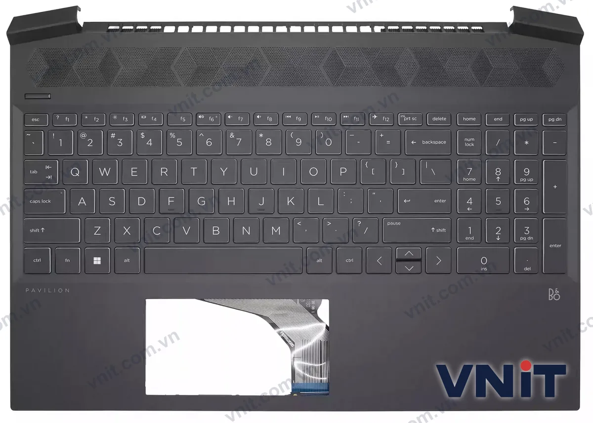Bàn phím kèm bệ (palmrest) Laptop HP Pavilion Gaming 15-EC, 15Z-EC, font (Màu trắng)