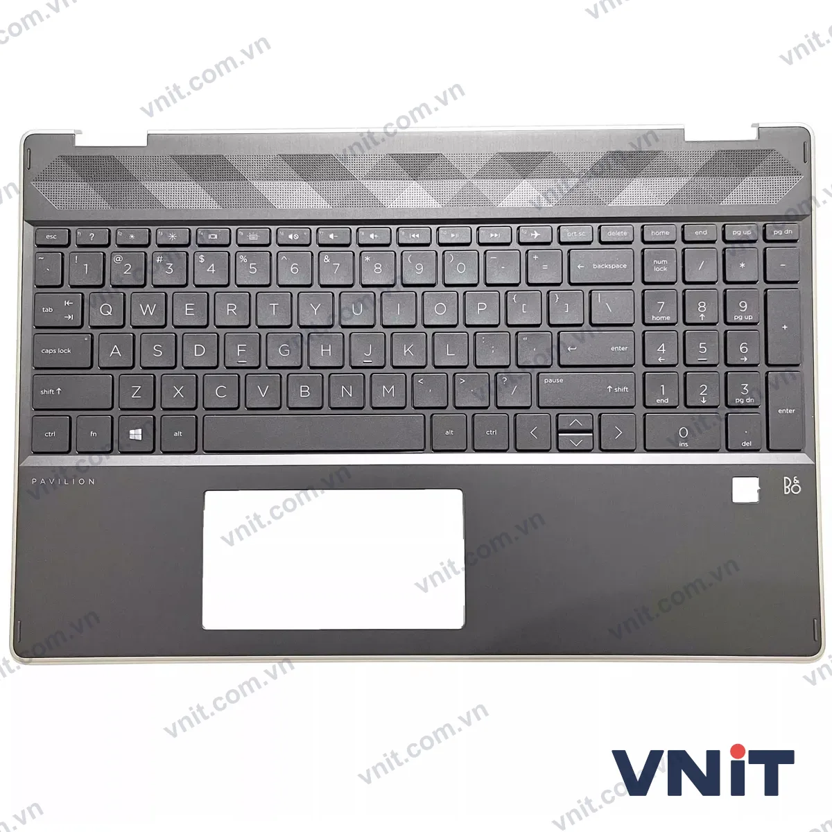 Bàn phím kèm bệ (palmrest) Laptop HP pavilion X360 15-DQ, TPN-W140, edging fingerprint hole (Có đèn nền) (Màu vàng)