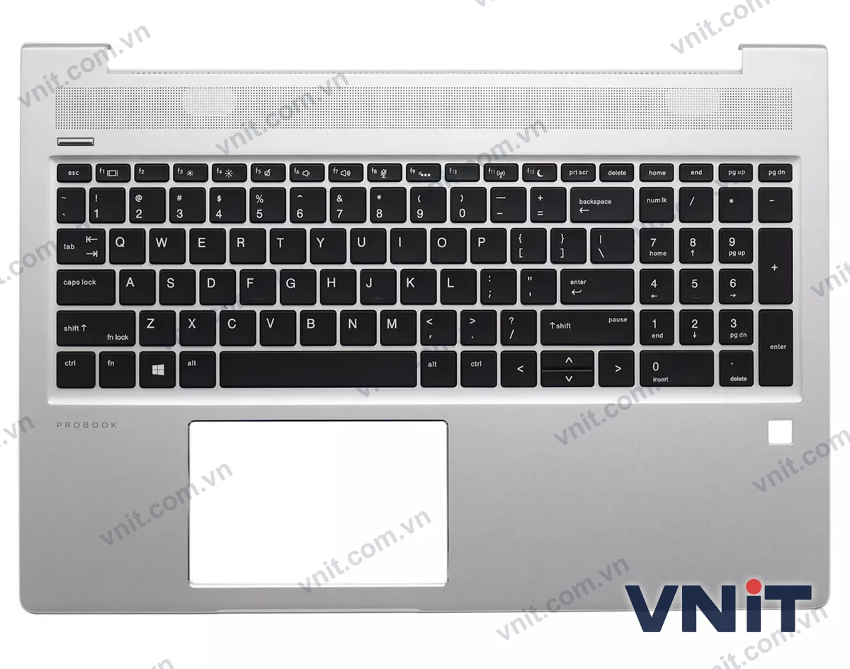 Bàn phím kèm bệ (palmrest) Laptop HP ProBook 450 G6, 455 G6, 450 G7, 455R G7, , L45090-001 (Có đèn nền) (Màu bạc)