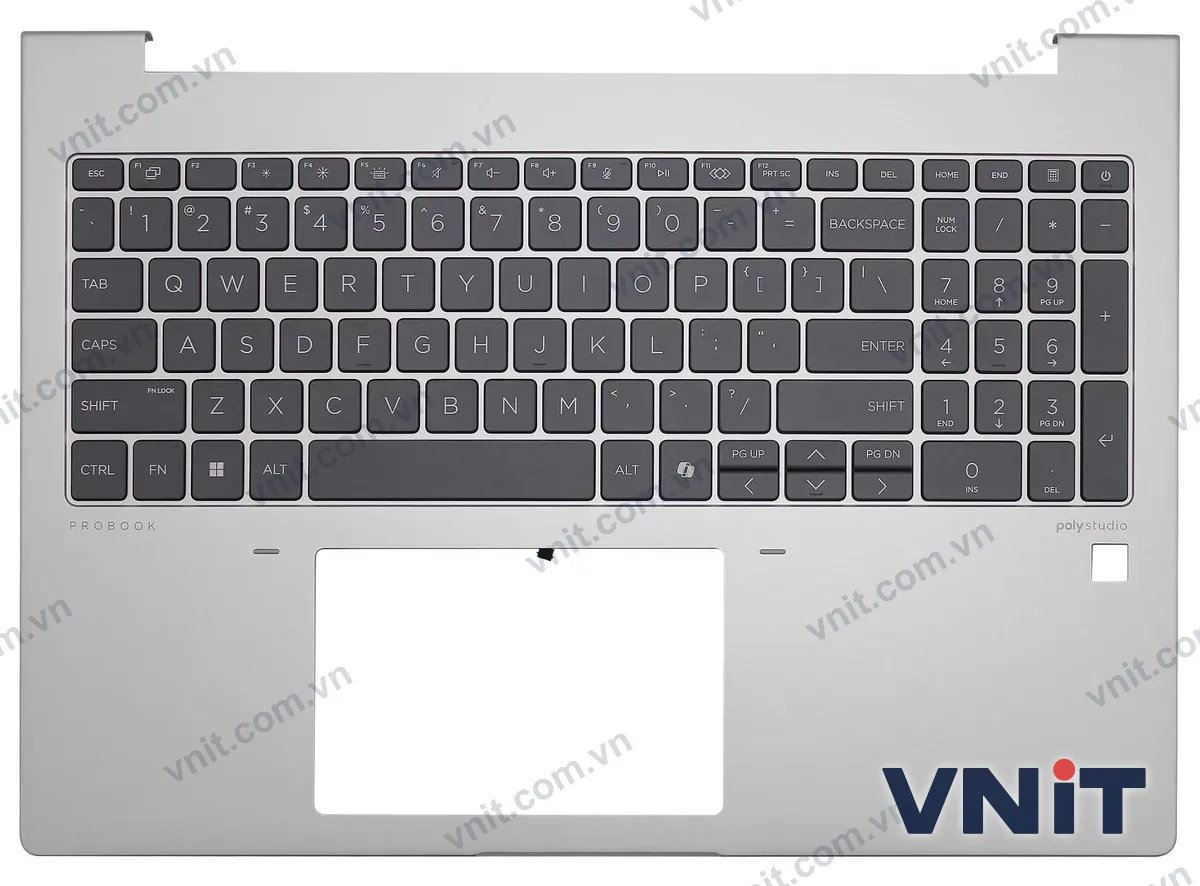 Bàn phím kèm bệ (palmrest) Laptop HP Probook 460 G11, 465 G11 (Có đèn nền) (Màu bạc)