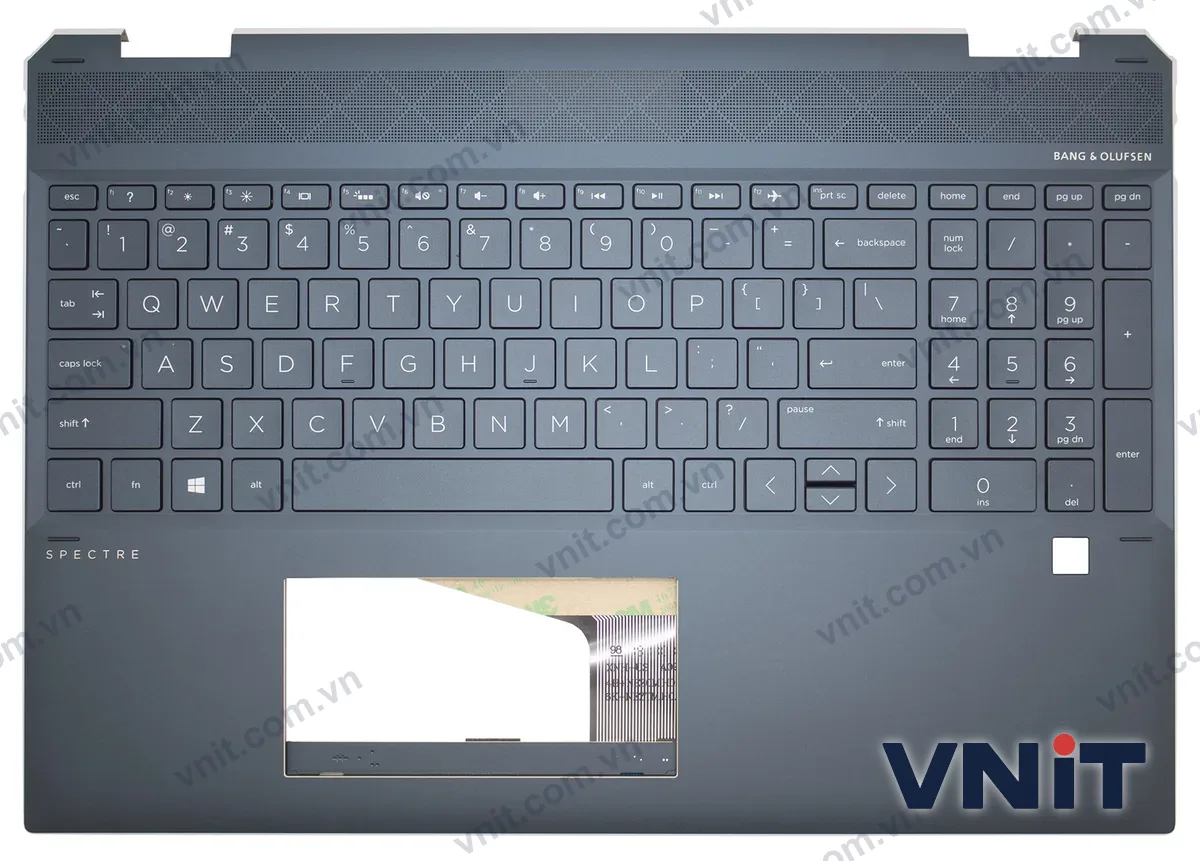 Bàn phím kèm bệ (palmrest) Laptop HP Spectre X360 15-DF, 15T-DF, TPN-Q213 (Có đèn nền) (Màu xanh)