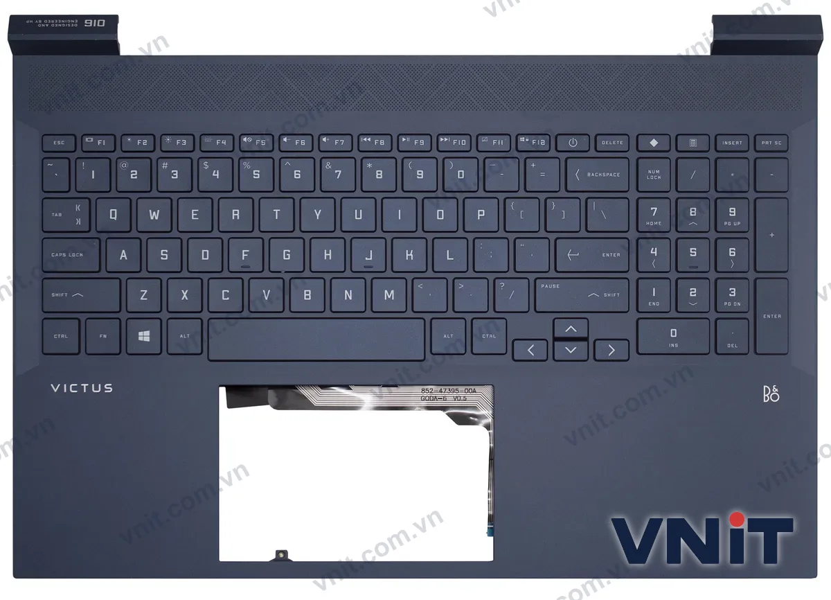 Bàn phím kèm bệ (palmrest) Laptop HP Victus 16-D, 16-E, TPN-Q263, TPN-Q264 (Có đèn nền) (Màu xanh)