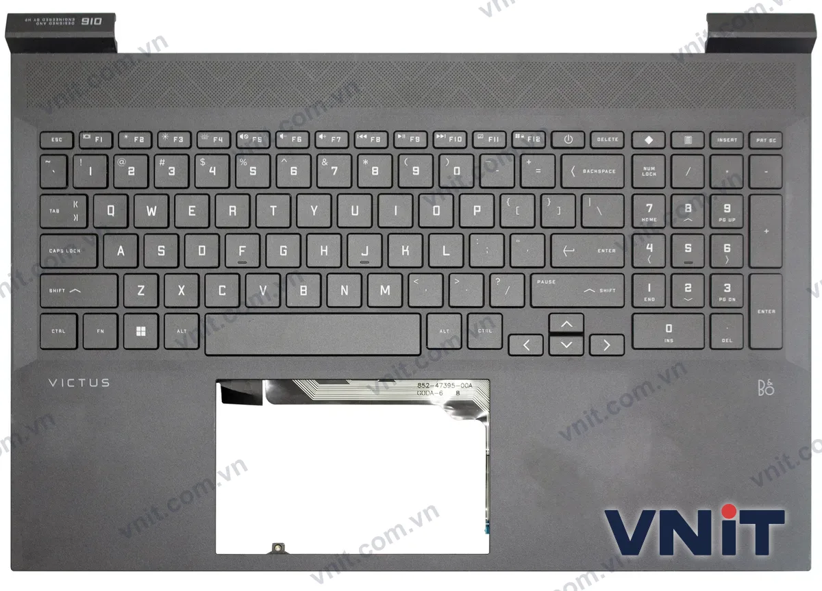 Bàn phím kèm bệ (palmrest) Laptop HP Victus 16-D, 16-E, TPN-Q263, TPN-Q264, No Air outlet on right side (Có đèn nền) (Màu xám)