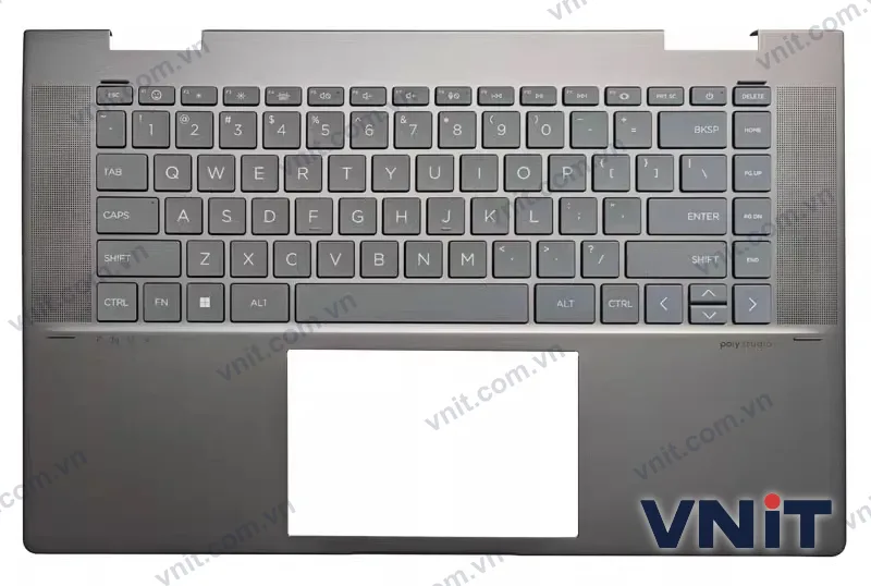 Bàn phím kèm bệ (palmrest) Laptop HP X360 2-in-1 15-FE, 15-FH, TPN-C165, TPN-C166 (Có đèn nền) (Màu xám)