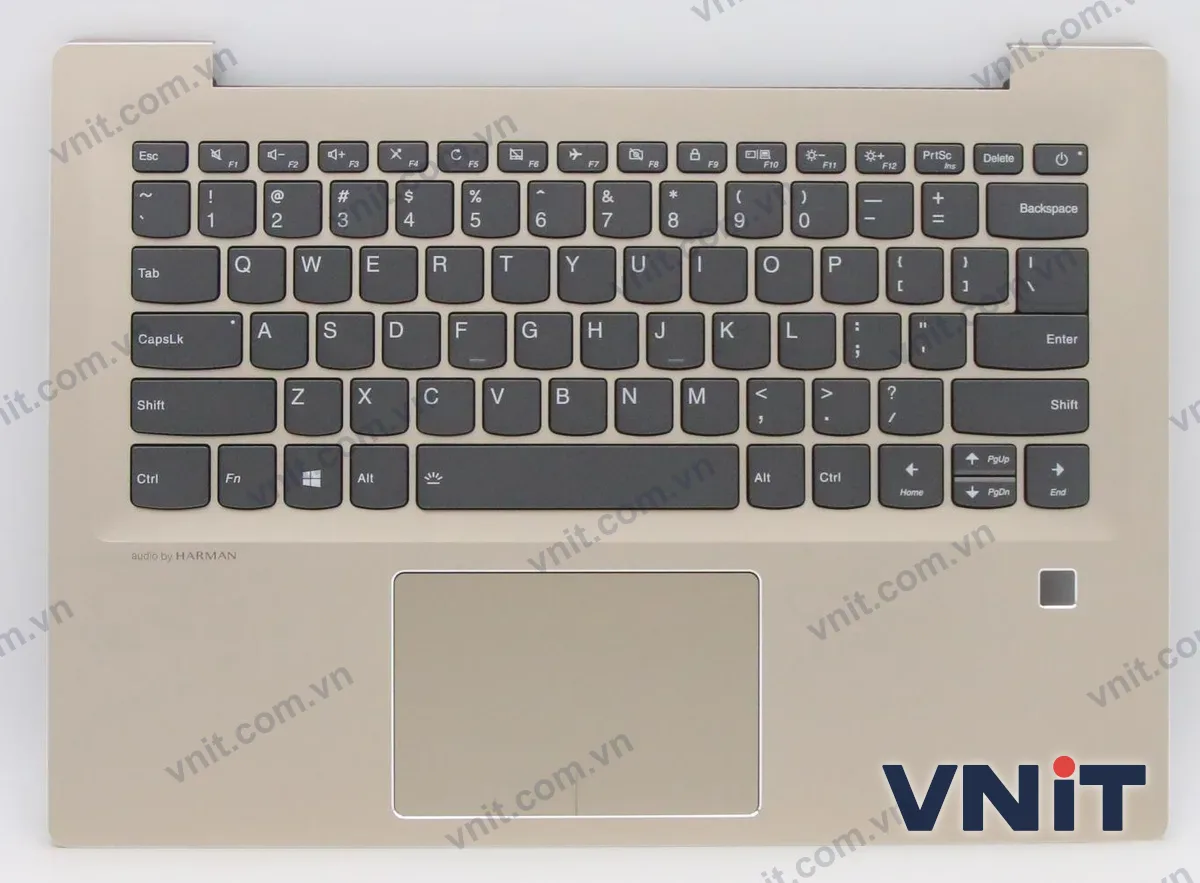 Bàn phím kèm bệ (palmrest) Laptop Lenovo IdeaPad 520S-14IKB, 5CB0N78415 (Có đèn nền) (Màu vàng)