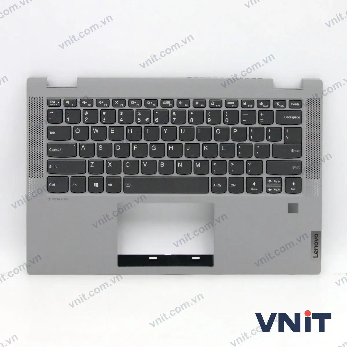 Bàn phím kèm bệ (palmrest) Laptop Lenovo ideapad Flex 5-14IIL05, Flex 5-14ITL05, fingerprint hole (Có đèn nền) (Màu trắng)