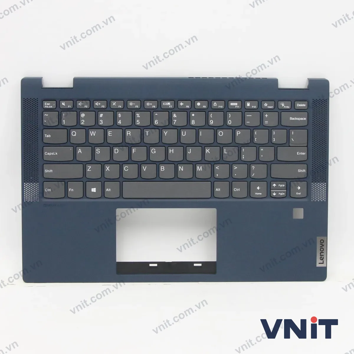 Bàn phím kèm bệ (palmrest) Laptop Lenovo ideapad Flex 5-14IIL05, Flex 5-14ITL05, fingerprint hole (Màu xanh)