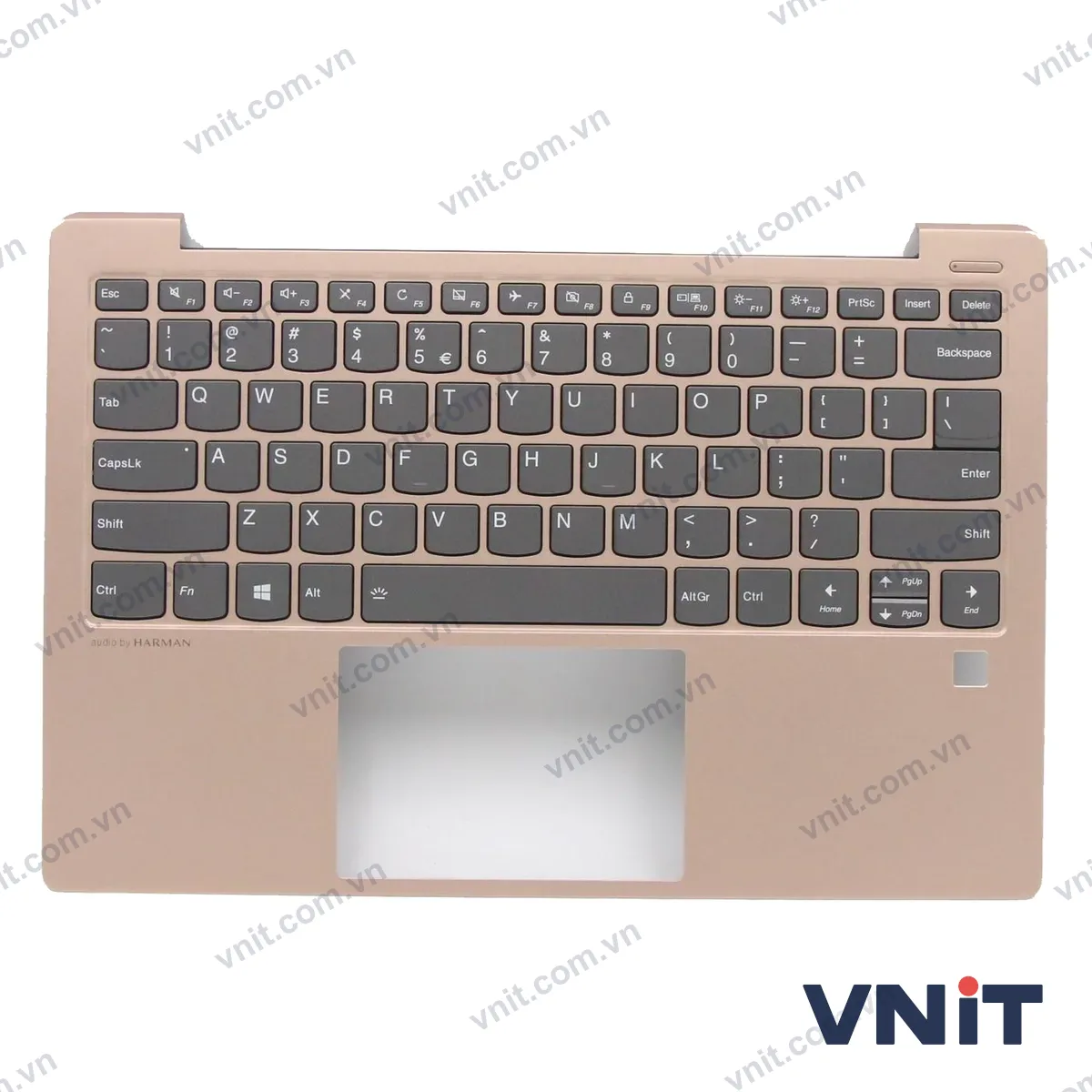 Bàn phím kèm bệ (palmrest) Laptop Lenovo ideapad S530-13IWL, 5CB0S16282 (Có đèn nền) (Màu vàng)
