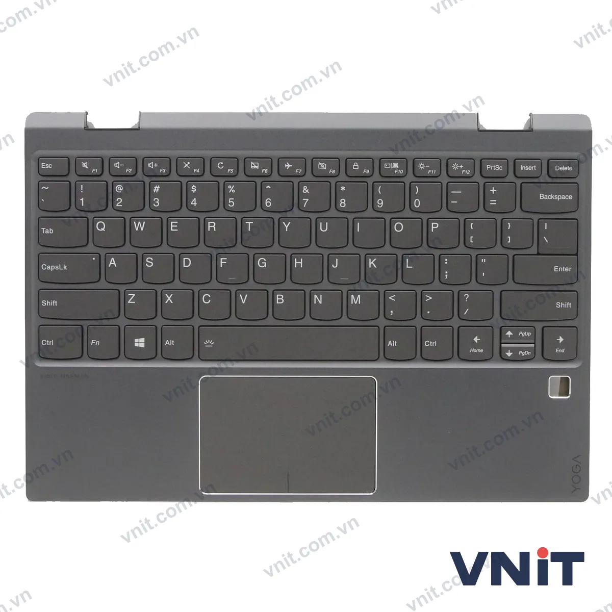 Bàn phím kèm bệ (palmrest) Laptop Lenovo Ideapad yoga 720-12IKB, 5CB0Q12259 (Có đèn nền) (Màu xám)