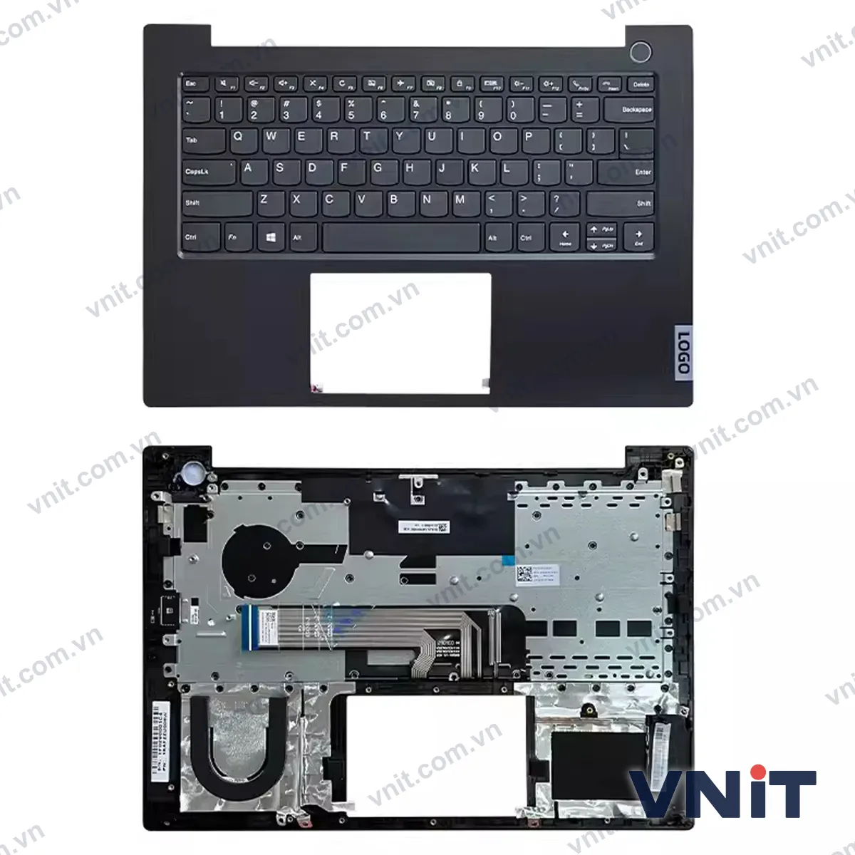 Bàn phím kèm bệ (palmrest) Laptop Lenovo K4e-IML E4-IIL V340-14IML 2019 topcase cover C case (Màu đen)