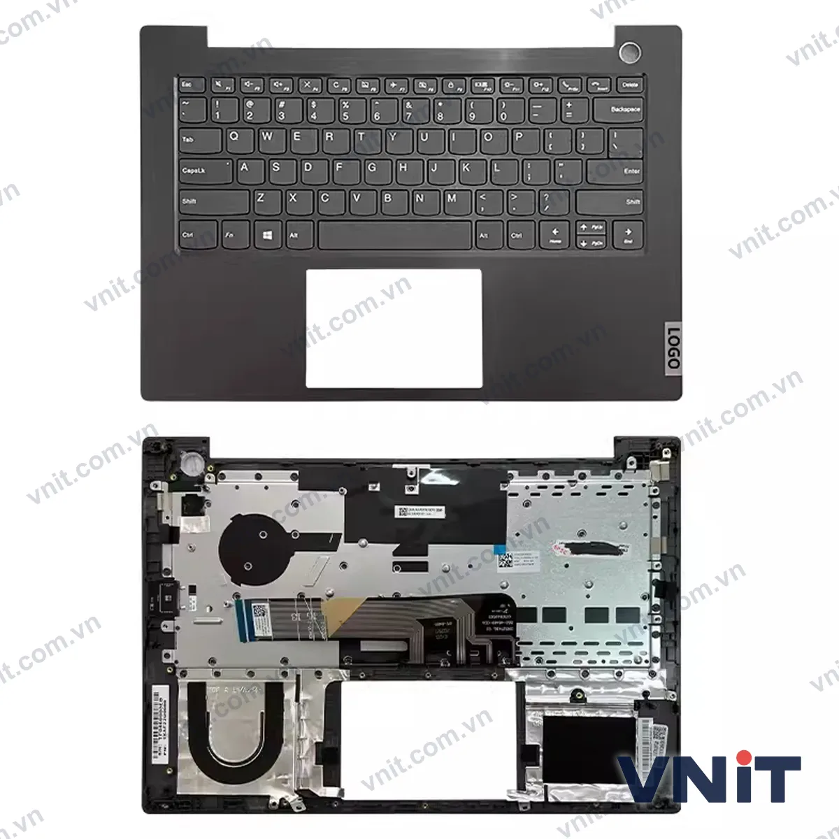 Bàn phím kèm bệ (palmrest) Laptop Lenovo K4e-IML E4-IIL V340-14IML 2019 topcase cover C case (Màu xám)