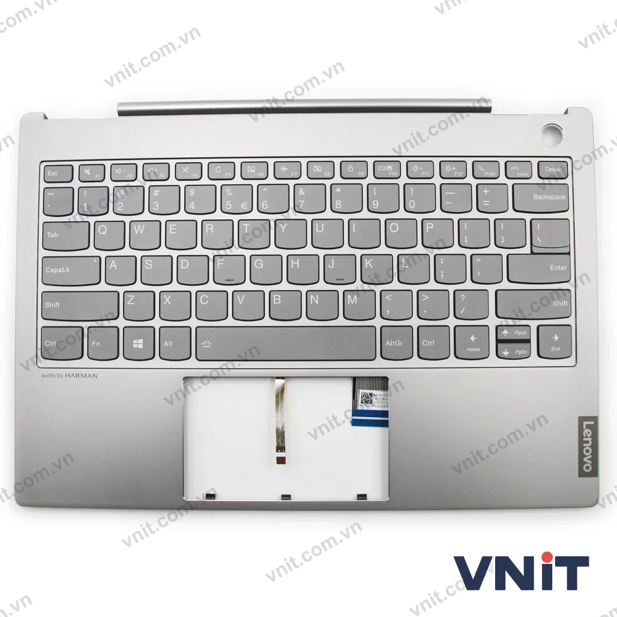 Bàn phím kèm bệ (palmrest) Laptop Lenovo ThinkBook 13s-IWL, 5CB0U43206 (Có đèn nền) (Màu bạc)