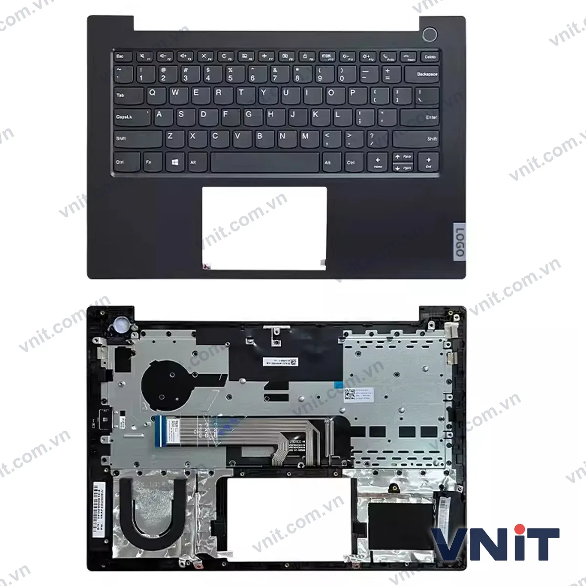Bàn phím kèm bệ (palmrest) Laptop Lenovo ThinkBook 14 IIL IML 6-14IWL topcase cover C case (Màu đen)