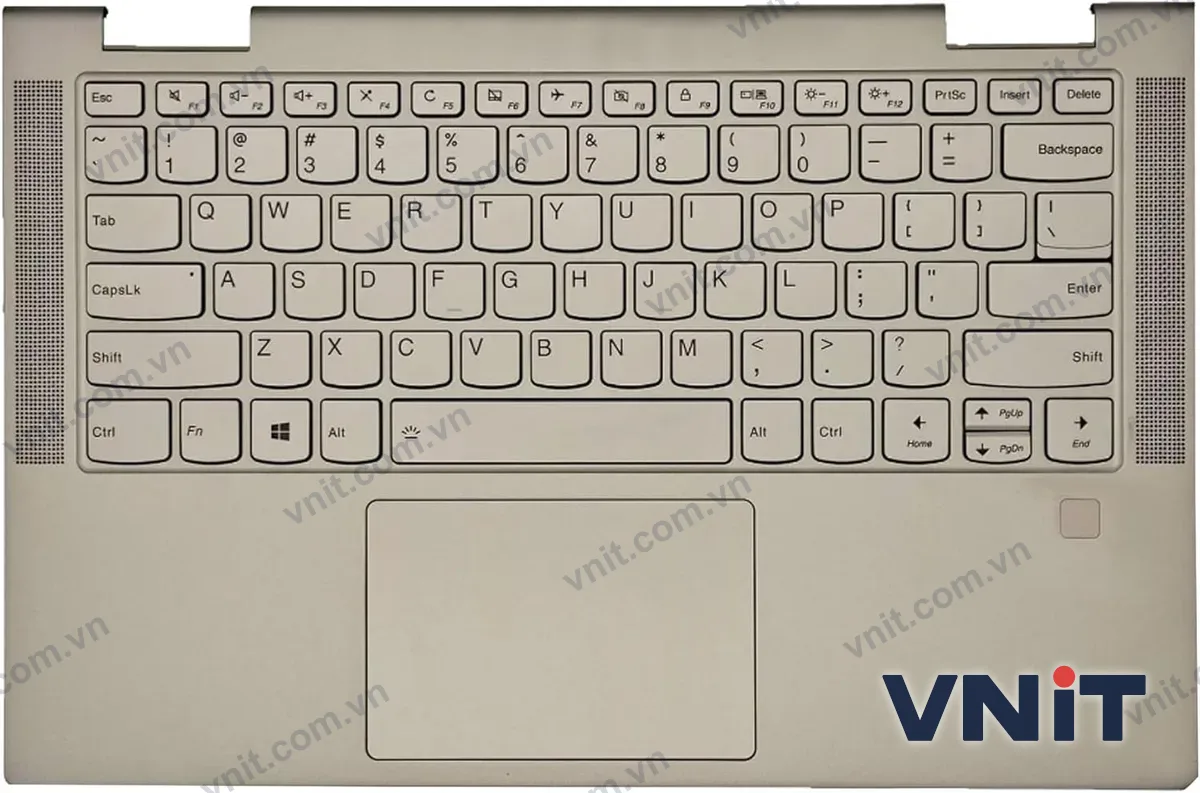 Bàn phím kèm bệ (palmrest) Laptop Lenovo yoga C740-14, C740-14IML (Có đèn nền) (Màu vàng)