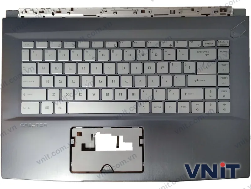 Bàn phím kèm bệ (palmrest) Laptop MSI GF65, MS-16R1, MS-16R3, MS-16R4, MS-16R5, MS-16R6, WP65, WF65, key (Có đèn nền) (Màu trắng)