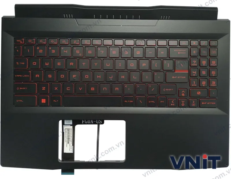 Bàn phím kèm bệ (palmrest) Laptop MSI Katana Pulse GF66, 11UE, 11UG, 11UD, MS-1581, MS-1582, GL66 (Có đèn nền) (Màu đỏ)